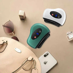 Dispositifs de massage facial gua sha moderne en blanc et vert pour soin de la peau