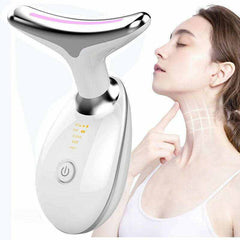 masseur du cou et du visage à micro-courant blanc avec design ergonomique utilisé pour revitaliser la peau et réduire les signes de vieillissement