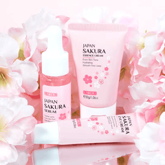 Soin de Peau Japonais Sakura - Révélez Votre Éclat Naturel - Stylée en ligneStylée en ligneStylée en ligneMeilleur soin de peau japonais avec sérum, crème essence et crème contour des yeux Sakura en packaging rose