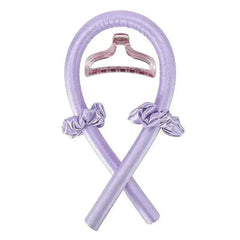 serre-tête en satin lilas doux pour boucles naturelles avec pinces assorties